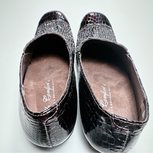 Helle Comfort Crocodile Mule Heel Shoes - Picture 10 of 15